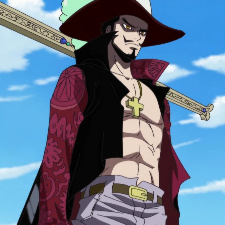 In next week's onepiece anime episode Mihawk will be making his return in his red outfit not the yellow one (this panel 👇)