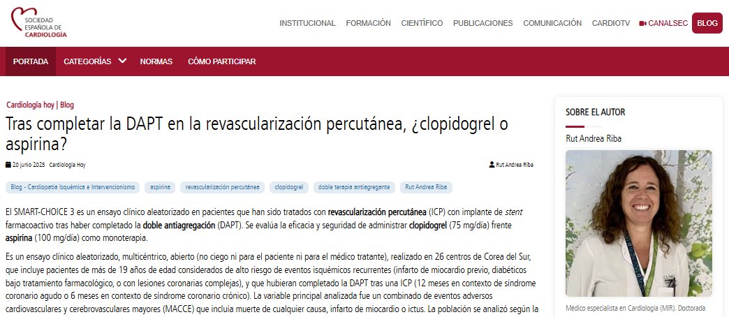 Soc Esp Cardiología (@secardiologia) on Twitter photo .<a href="/randreariba_rut/">Rut Andrea</a>: “El SMART-CHOICE 3 fue diseñado para evaluar la eficacia, pero no tuvo potencia suficiente para analizar la seguridad, puesto que el sangrado fue un objetivo secundario". #BlogSEC <a href="/JovenesSec/">JóvenesSEC</a> ow.ly/fT4E50WcGI6 .<a href="/randreariba_rut/">Rut Andrea</a>: “El SMART-CHOICE 3 fue diseñado para evaluar la eficacia, pero no tuvo potencia suficiente para analizar la seguridad, puesto que el sangrado fue un objetivo secundario". #BlogSEC <a href="/JovenesSec/">JóvenesSEC</a> ow.ly/fT4E50WcGI6