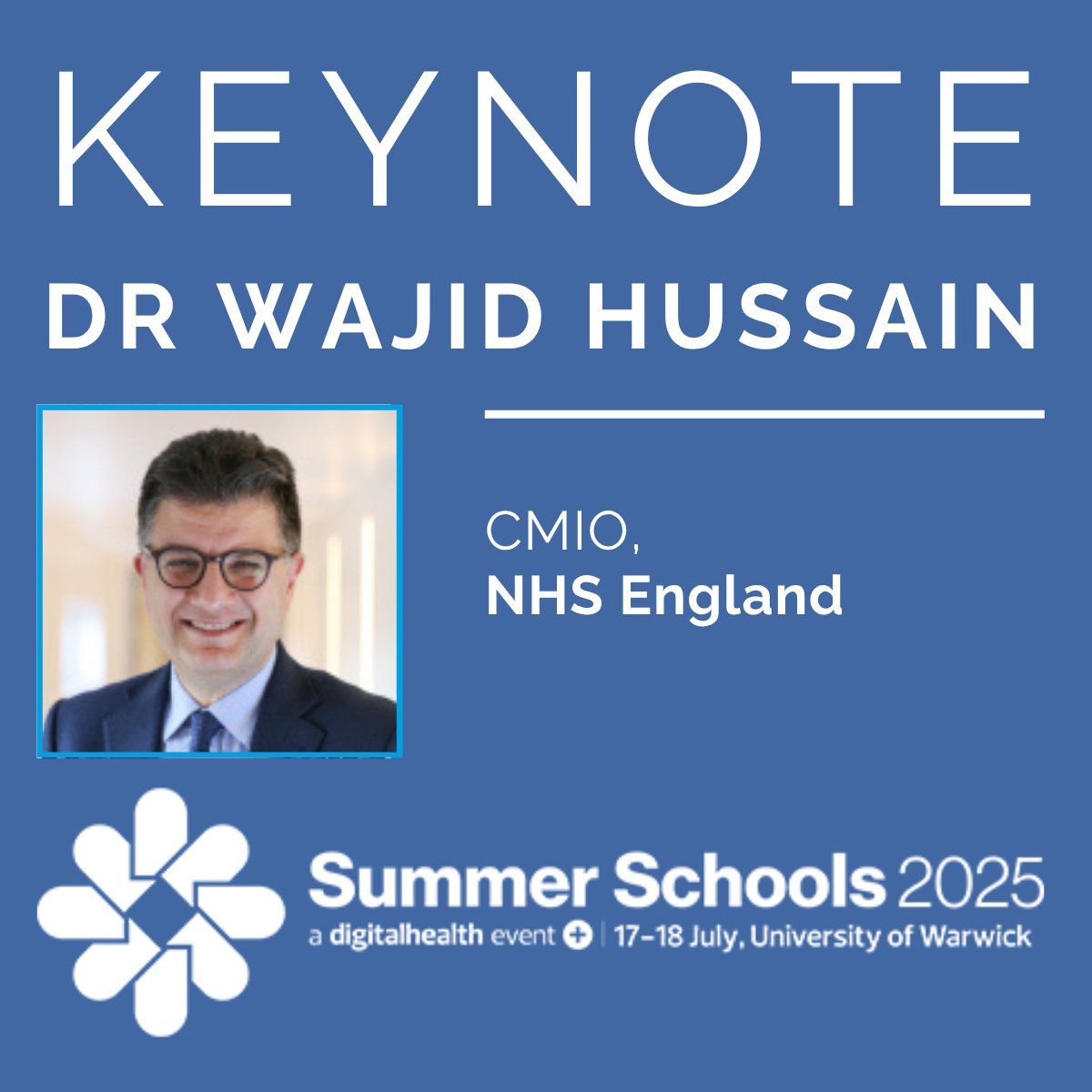 Digital Health Summer Schools (@dhsummerschools) on Twitter photo Two national keynotes complete Summer Schools speaker line-up
Who are they? 👀
➡️Dr Wajid Hussain (<a href="/DocWajidHussain/">Wajid Hussain</a>), CMIO, <a href="/NHSEngland/">NHS England</a>
➡️Dermot Ryan, Director of Frontline Digitisation, NHS England
View programme here >>> eu1.hubs.ly/H0l6Vqk0 #DHSS25 Two national keynotes complete Summer Schools speaker line-up
Who are they? 👀
➡️Dr Wajid Hussain (<a href="/DocWajidHussain/">Wajid Hussain</a>), CMIO, <a href="/NHSEngland/">NHS England</a>
➡️Dermot Ryan, Director of Frontline Digitisation, NHS England
View programme here >>> eu1.hubs.ly/H0l6Vqk0 #DHSS25