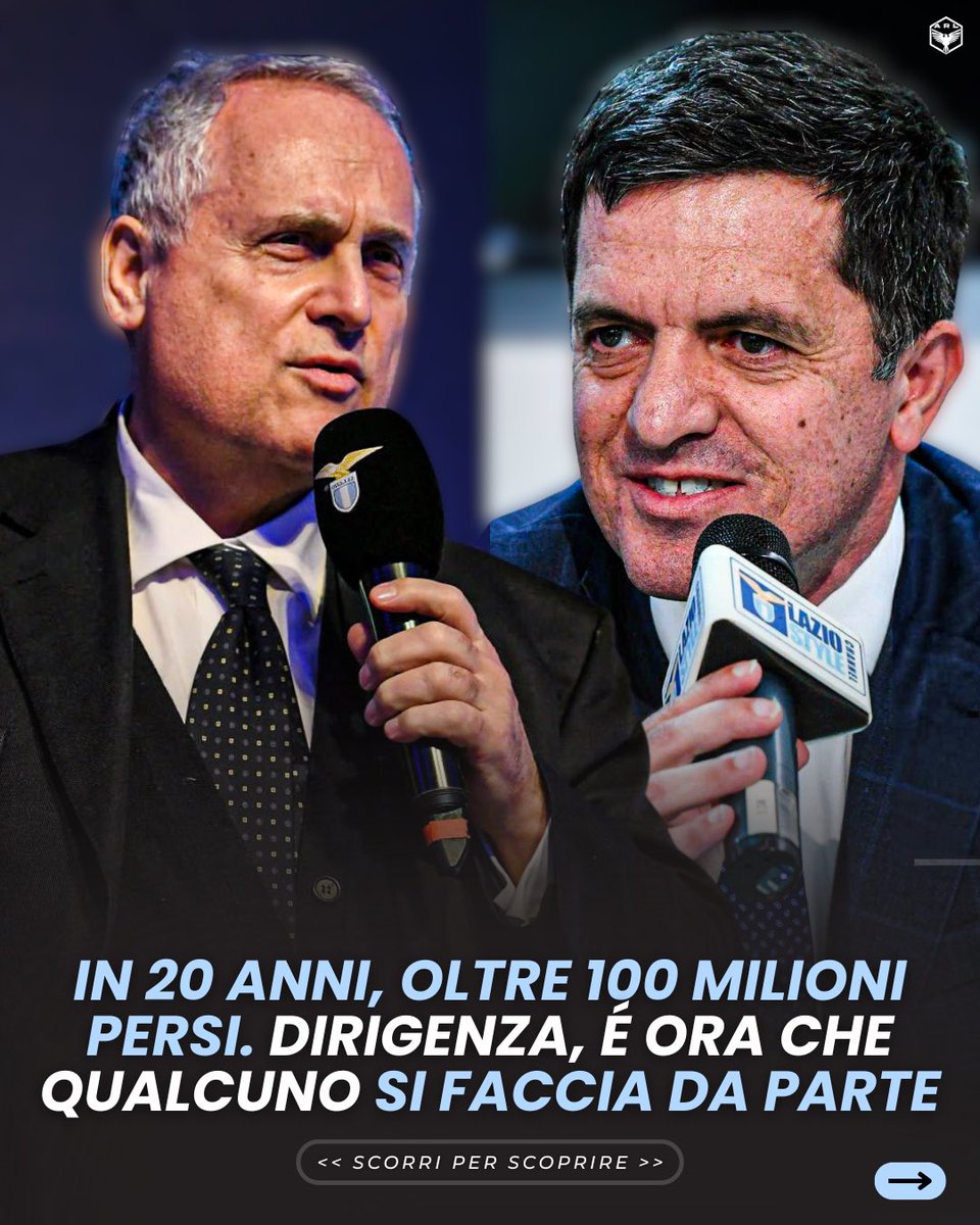 Negli ultimi 21 anni la maglia biancoceleste è rimasta priva di sponsor in circa il 70% delle stagioni, con un danno economico stimato — per difetto — in oltre 100 milioni di euro persi.

Scorri per scoprire ⤵️
E un grazie sentito a <a href="/GiGiSSLazio/">GiGi SSLazio</a> per lo spunto.