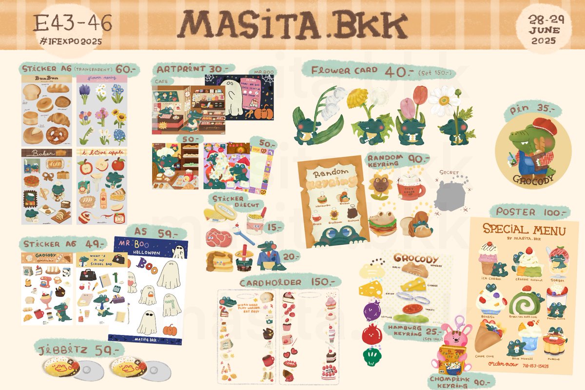 มาเจอกันเยอะเยอะทุกคน ของบางอย่างมีไม่เยอะค้าบอุแงแงแง 🫶🏻💌🍨🥐🥖🐊 (ไหนๆก็ยืมผังบูธที่น้องทำมาใช้เลยค่ะ 😬) 

#IFEXPO2025 #IFEXPO25