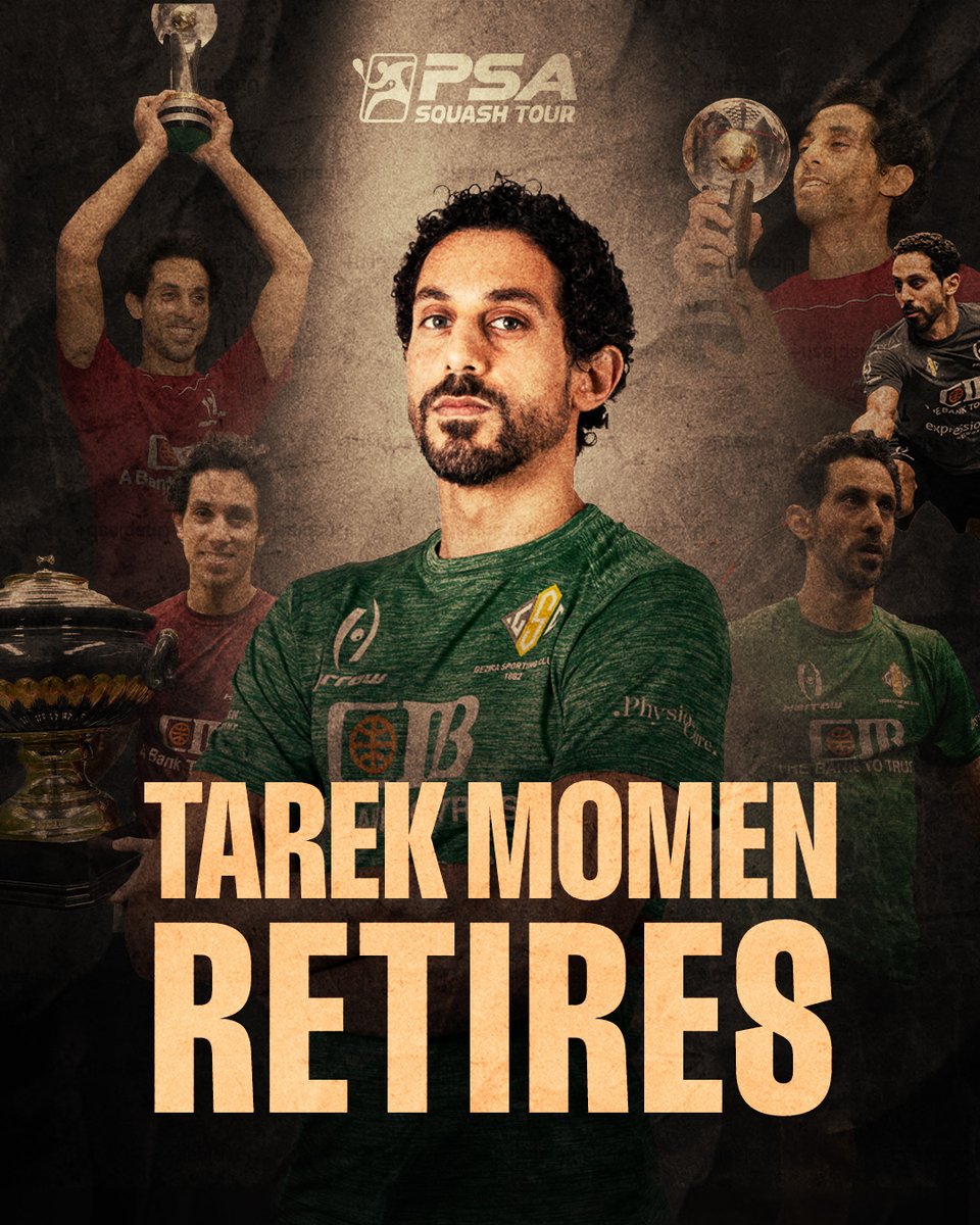 PSA Squash Tour (@psasquashtour) on Twitter photo 🚨 <a href="/TkMomen/">Tarek Momen</a> has announced his immediate retirement from professional squash
2019-20 World Champion 🏆
11 PSA titles 🏆
Highest ranking of No.3️⃣
Wishing you all the best for the future, Tarek 🙏 🚨 <a href="/TkMomen/">Tarek Momen</a> has announced his immediate retirement from professional squash
2019-20 World Champion 🏆
11 PSA titles 🏆
Highest ranking of No.3️⃣
Wishing you all the best for the future, Tarek 🙏