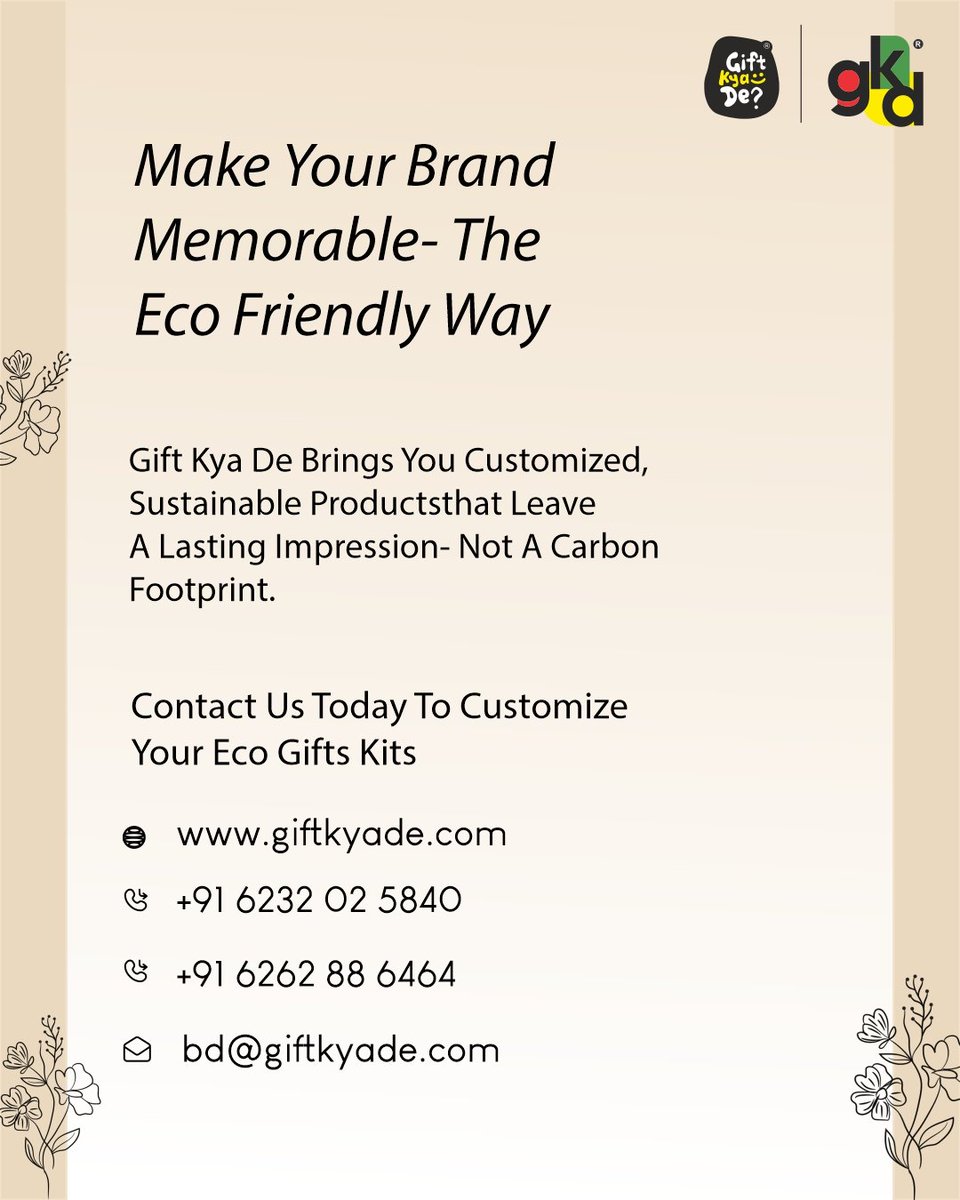 GiftKyaDe's tweet image. ✨ Purpose meets personalization.
From wooden journals to reusable bottles, each piece by Gift Kya De is handcrafted, eco-friendly &amp;amp; made just for you. 🌿
Redefine gifting. Redefine utility.

Contact us at :+91-6232025840 | +91-6262886464

#EcoFriendlyDesign #SustainableLiving