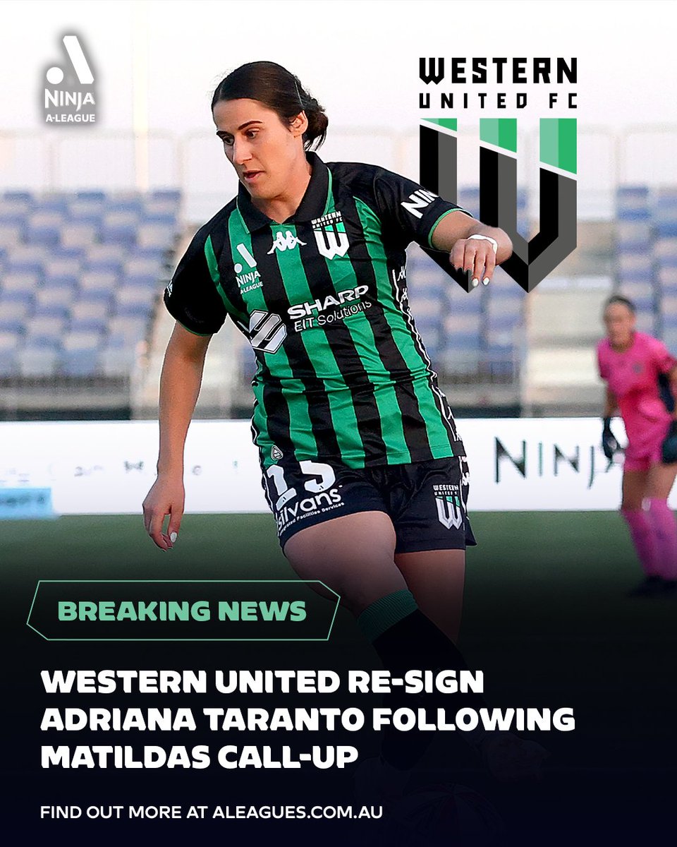 Good news, <a href="/wufcofficial/">Western United FC</a> fans! Adriana Taranto isn't going anywhere 🙌✍️

Hot off receiving her first Matildas call-up, the 26-year-old has extended her contract.

🗣️ "She is the perfect ambassador for our club first and foremost and a fantastic leader and player on the pitch."