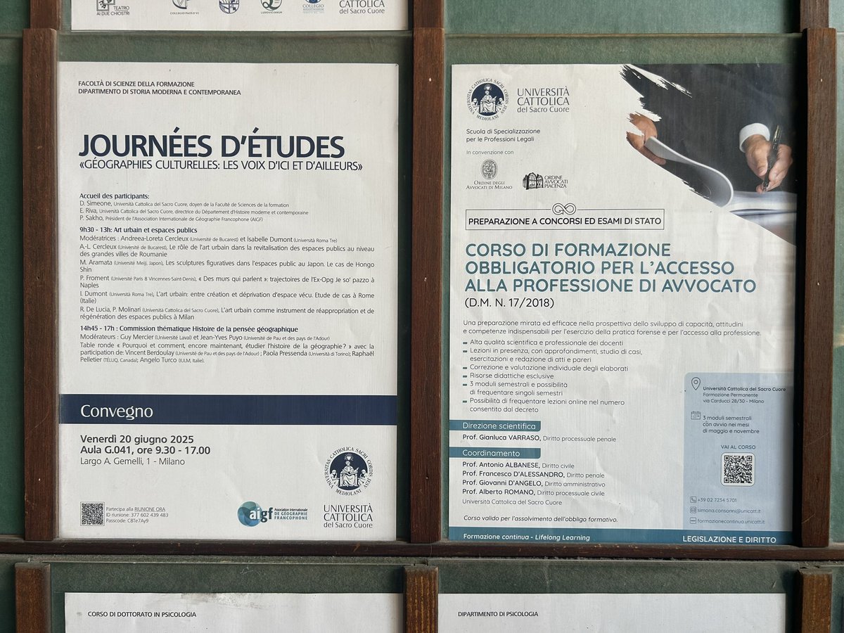 Gwiazdzinski's tweet image. La deuxième journée d’étude du colloque « Géographies culturelles : les voix d’ici et d’ailleurs » de l’ aigf - géographes francophones -démarre ce matin à #Milan avec une session sur #arturbain et #espacespublics et des présentations sur le #Japon, la #Roumanie et l’ #Italie