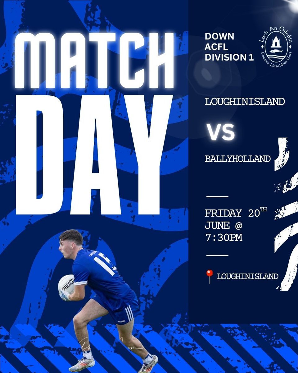 🔵⚪️ GAME DAY! ⚪️🔵

Our Senior men host Ballyholland tonight. 

🕢 Throw-in: 7:30PM

Let’s get out and support the lads! 💪
#HonTheBlues #GameDay
