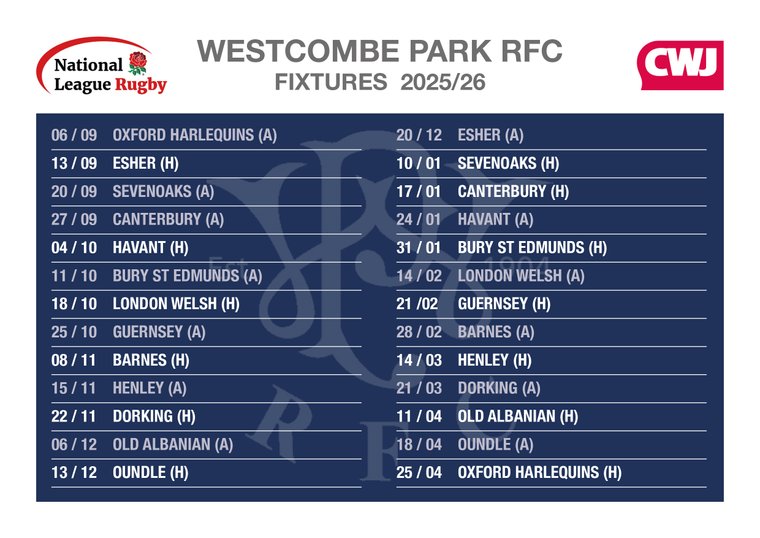 2025/2026 1st XV home fixtures #Pitchero
westcombeparkrugby.co.uk/news/20252026-…