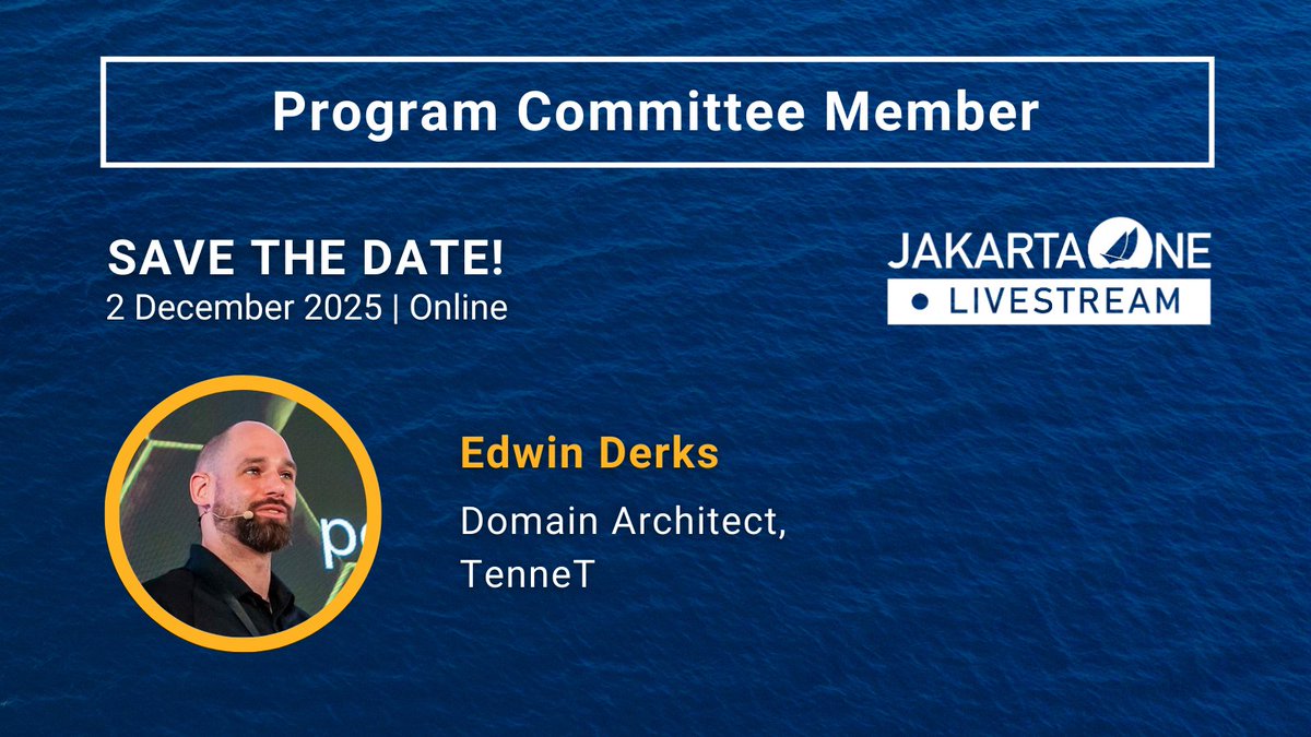JakartaOneConf's tweet image. 👋 Get to know Edwin Derks, part of the JakartaOne Livestream Program Committee! He is a Java Champion and Domain Architect at TenneT, 

Don’t miss the JakartaOne Livestream on 2 December 2025👉 hubs.la/Q03jF-1W0

#JakartaEE #opensource #CloudNativeJava