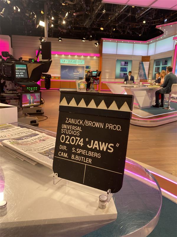 Propstore (@propstore_com) on Twitter photo 🦈 Celebrating Jaws' 50th anniversary! Our Jaws clapperboard made a splash on <a href="/GMB/">Good Morning Britain</a> this morning - keep an eye out for it in our upcoming Los Angeles Entertainment Memorabilia Live Auction later this year! #Jaws 🦈 Celebrating Jaws' 50th anniversary! Our Jaws clapperboard made a splash on <a href="/GMB/">Good Morning Britain</a> this morning - keep an eye out for it in our upcoming Los Angeles Entertainment Memorabilia Live Auction later this year! #Jaws
