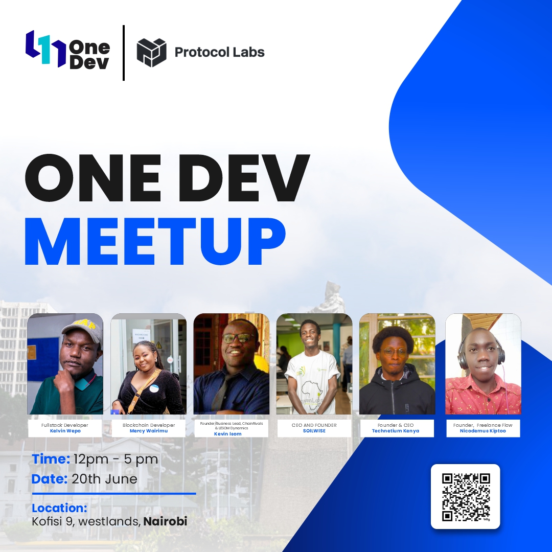 One Dev #codeafricaconference (@_one_dev) on Twitter photo Have you Met our speakers for today's meetup?🥳
Meet our speakers for the <a href="/_one_dev/">One Dev #codeafricaconference</a> meetup👇
1. Kelvin Wepo (<a href="/kidhuncho3/">Kwepo#HakiChain</a>). Founder of <a href="/HakiChain/">HakiChain</a> and fullstack developer
2. Mercy Warimu (<a href="/mercy_nimo28/">Mercy W.</a>). Blockchain developer and co-founder <a href="/HakiChain/">HakiChain</a>
3. Kevin Isom Have you Met our speakers for today's meetup?🥳
Meet our speakers for the <a href="/_one_dev/">One Dev #codeafricaconference</a> meetup👇
1. Kelvin Wepo (<a href="/kidhuncho3/">Kwepo#HakiChain</a>). Founder of <a href="/HakiChain/">HakiChain</a> and fullstack developer
2. Mercy Warimu (<a href="/mercy_nimo28/">Mercy W.</a>). Blockchain developer and co-founder <a href="/HakiChain/">HakiChain</a>
3. Kevin Isom
