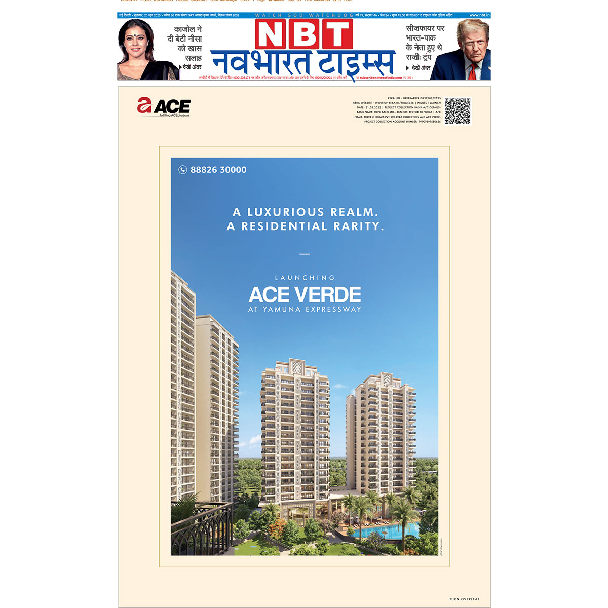 AceGroupIndia's tweet photo. Featured across @htTweets, @DelhiTimesTweet , @NavbharatTimes , and @Live_Hindustan — Ace Verde is officially here! 🌟

RERA: UPRERAPRJ913692/03/2025 | https://t.co/Tca4KYWKck
Visit: https://t.co/4Nnttn65kH

#Ace #AceGroup #aceverde #verde #yamunaexpressway #NoidaRealEstate https://t.co/tBe9FwwiLW