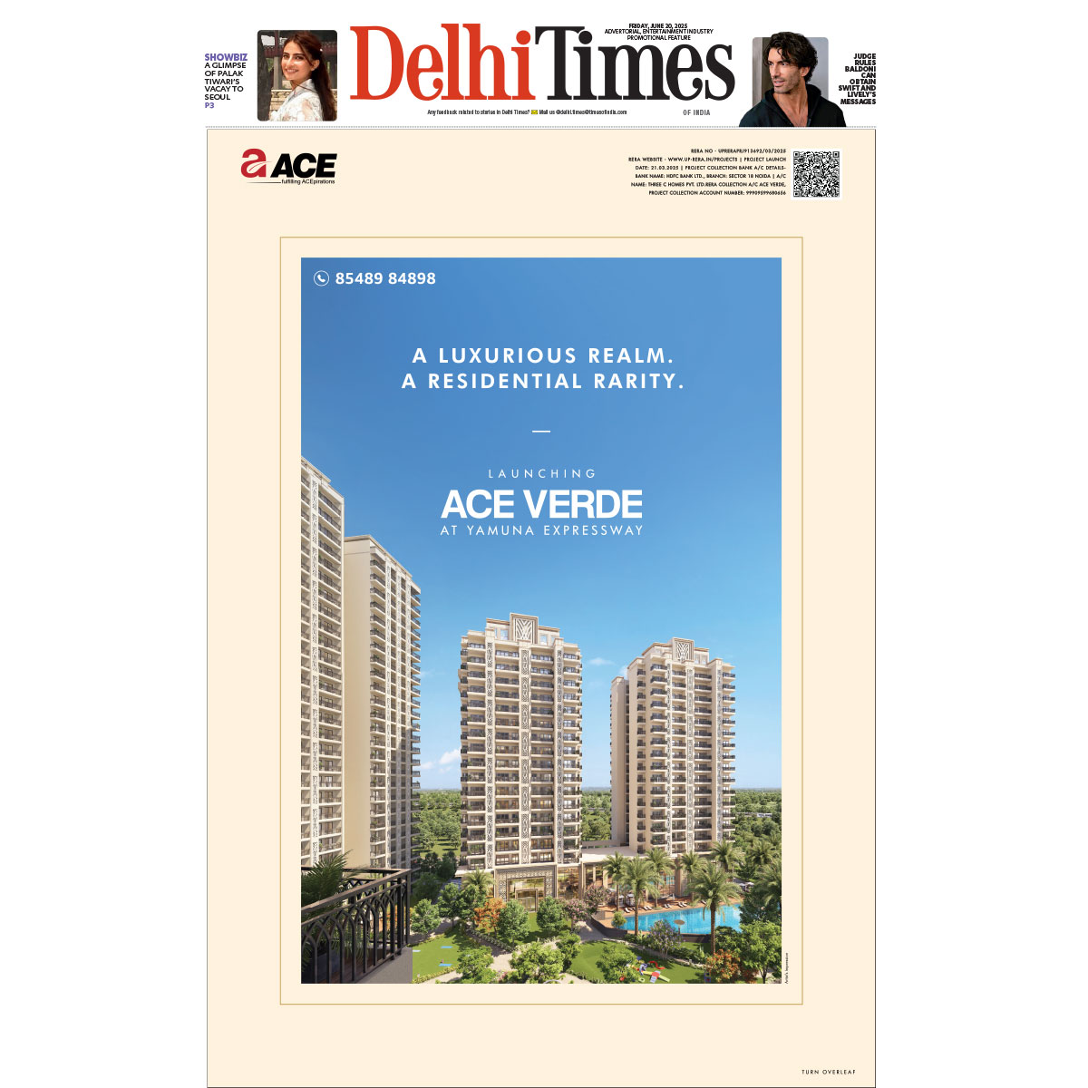 AceGroupIndia's tweet photo. Featured across @htTweets, @DelhiTimesTweet , @NavbharatTimes , and @Live_Hindustan — Ace Verde is officially here! 🌟

RERA: UPRERAPRJ913692/03/2025 | https://t.co/Tca4KYWKck
Visit: https://t.co/4Nnttn65kH

#Ace #AceGroup #aceverde #verde #yamunaexpressway #NoidaRealEstate https://t.co/tBe9FwwiLW