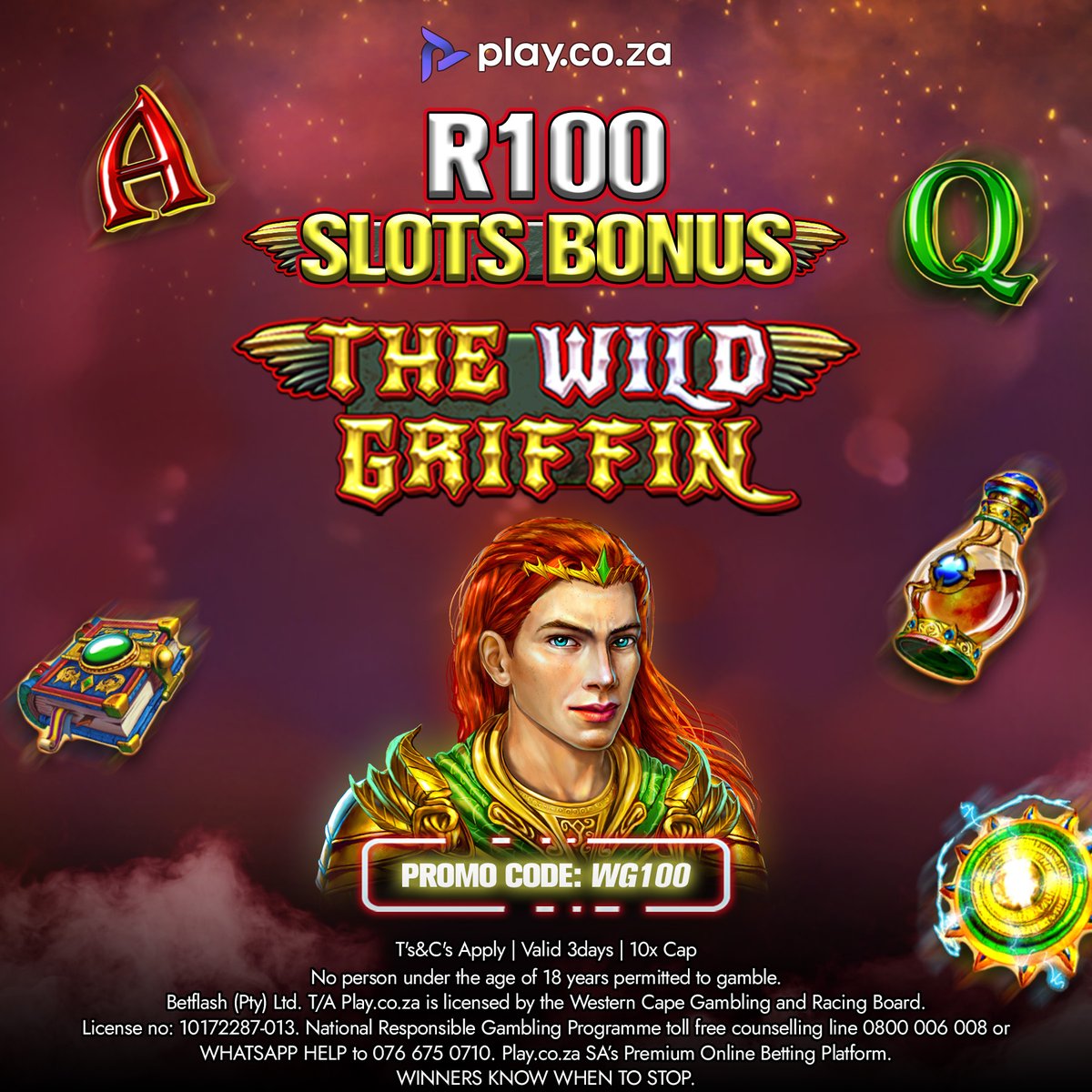 play_coza's tweet photo. 🧙♂️ The Wild Griffin is calling… will YOU cash in on the treasure? 💰
R100 Slot Bonus
Valid for 3 days only
Use code: WG100
👉 https://t.co/14qvKZyhkZ
Players are already cashing in—don’t miss your shot!
Tag your luckiest friend 🍀
#Playcoza #TheWildGriffin #SlotsBonus #BigWinEnergy #WeekendWinVibes
