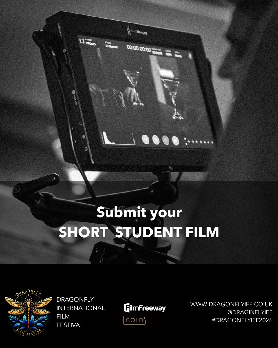 Dragonfly International Film Festival (@dragonflyiff) on Twitter photo Student Filmmakers
Use code DIFFJUNE25 at checkout on <a href="/FilmFreeway/">FilmFreeway</a> until the end of June to get 25% off regular submission fees
filmfreeway.com/dragonflyinter…
#dragonflyiff2026 #shortfilmfestival #filmmakers #Lancashire #studentfilms Student Filmmakers
Use code DIFFJUNE25 at checkout on <a href="/FilmFreeway/">FilmFreeway</a> until the end of June to get 25% off regular submission fees
filmfreeway.com/dragonflyinter…
#dragonflyiff2026 #shortfilmfestival #filmmakers #Lancashire #studentfilms