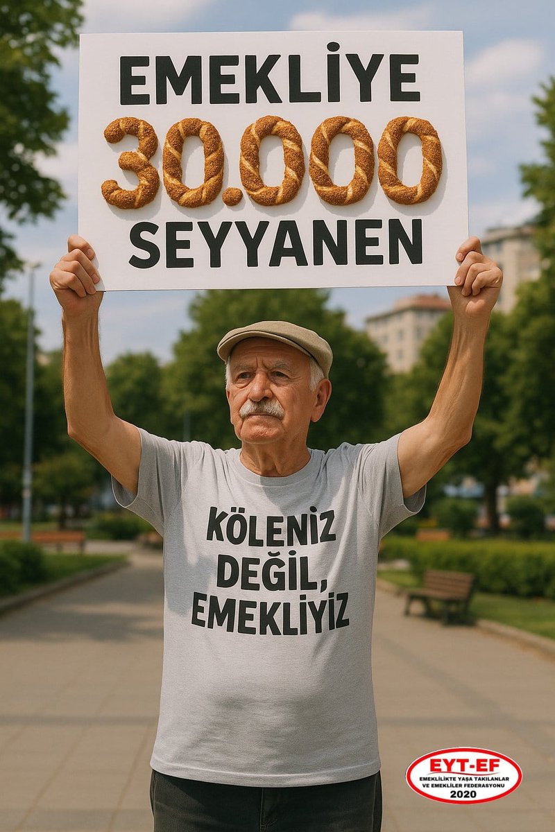 TAG
👇
#Emekliye30BinSeyyanen

Emekliye seçim meydanlarında,
Ekranlarda, kürsülerde söz verenler,

Neredesiniz ?

Onurumuzdan,
İnsanca yaşam hakkımızdan vazgeçmiyor ;

Tüm #Emekli ye 30BinTL
#SeyyanenZam istiyoruz !
 
#Derhal5000KısmiyeYasa
<a href="/RTErdogan/">Recep Tayyip Erdoğan</a>
<a href="/_cevdetyilmaz/">Cevdet Yılmaz</a>
<a href="/isikhanvedat/">Prof. Dr. Vedat Işıkhan</a>