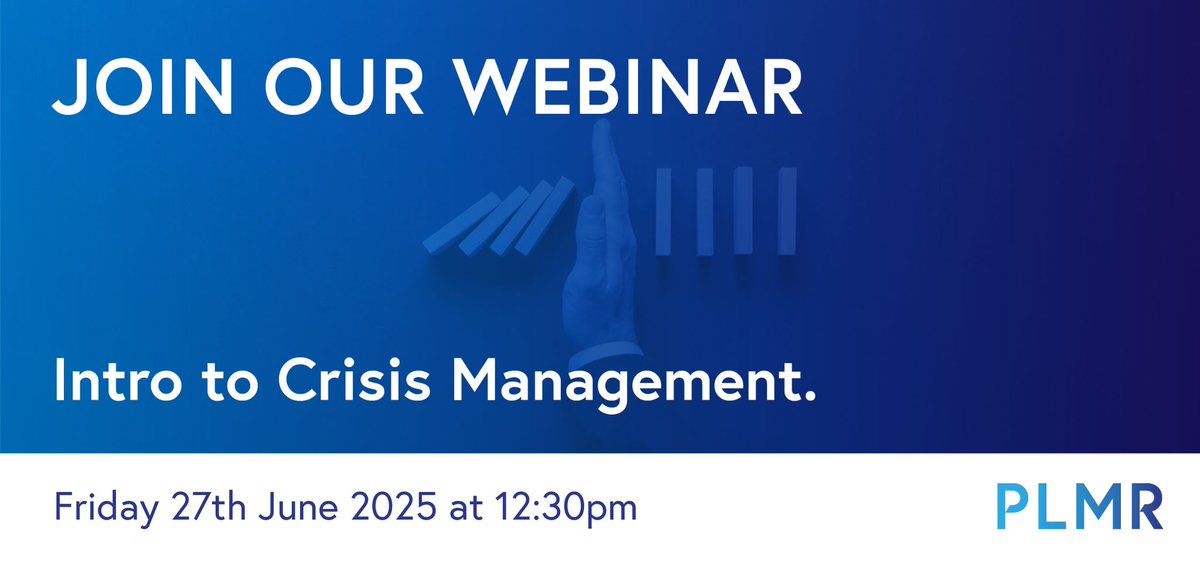 Our Introduction to Crisis Management webinar is just one week away so make a note in your calendars for 12:30 on 27th June 2025.

In this session, you’ll discover:
✔️ An understanding of the basics of Crisis Management
✔️ Top tips for being prepared to navigate unforeseen