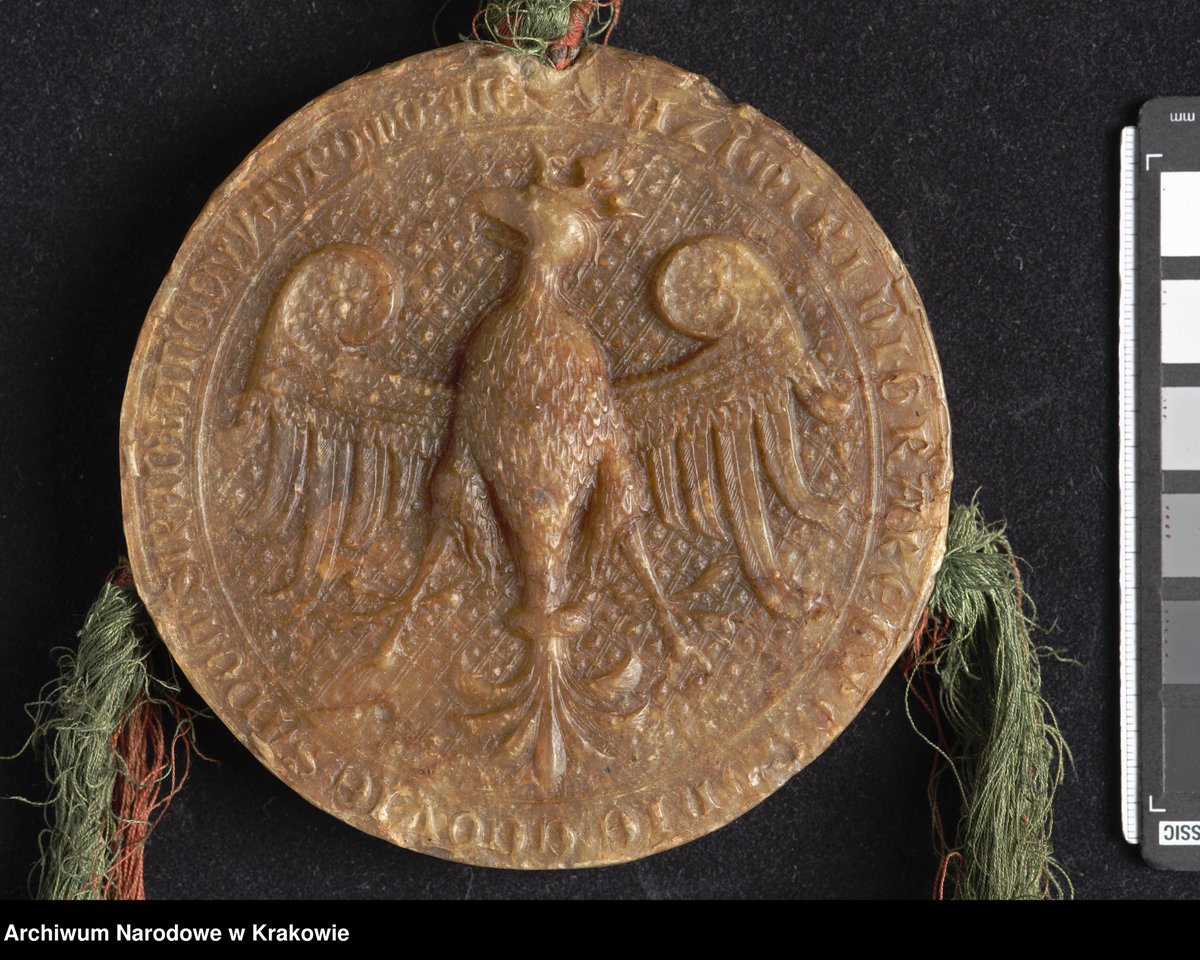 #OTD 1342: Kazimierz Wielki zatwierdza statuty rajców m. Krakowa o opiece, o posiadaniu własności gruntowej w mieście, o proskrypcji, o grze hazardowej, o poświadczeniu ran, o sprzedaży sukna i o zamieszkach z bronią w ręku.
AN Kraków, sygn. 29/657/0/-/26.
szukajwarchiwach.gov.pl/jednostka/-/je…