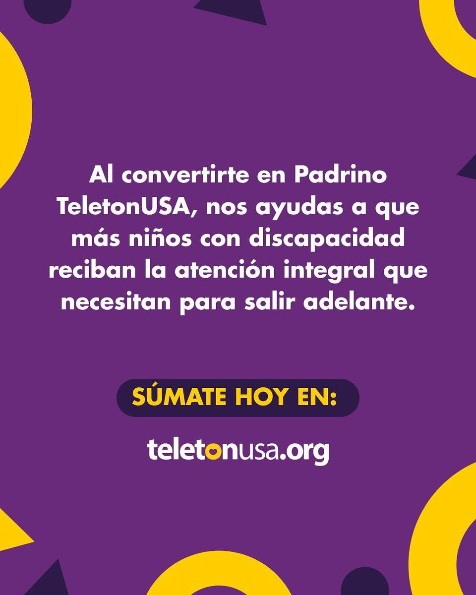 TeletonUSA's tweet image. Conviértete en Padrino TeletonUSA y apoya a más niños a seguir adelante.
👉 Súmate en teletonusa.org/donate 

#TeletonUSA #CRIT #ContigoTodoEsPosible #HazLaDiferencia #CambiandoVidas