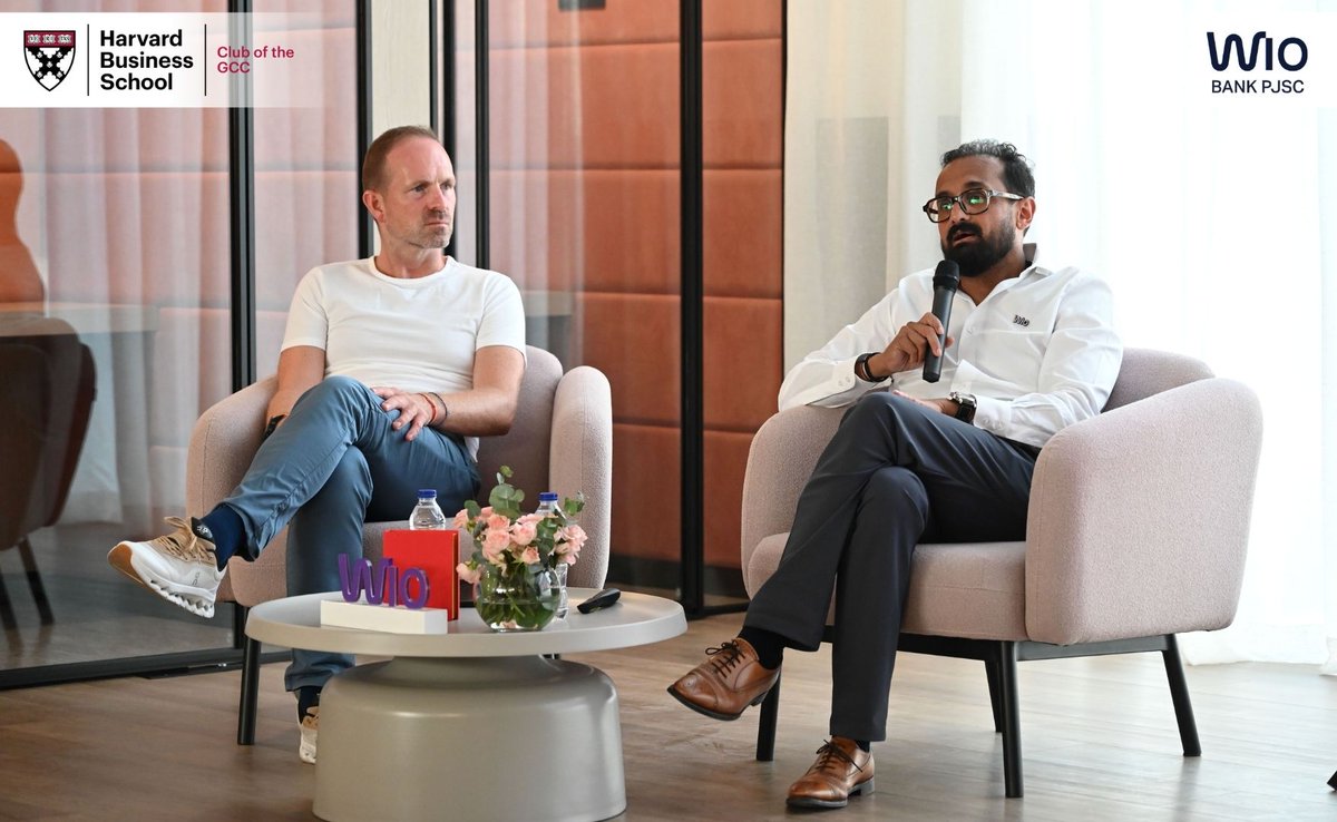 HBSGCC's tweet image. A dynamic session with Jayesh Patel, CEO of Wio Bank, gave the HBS Club of the GCC a close-up look at innovation, AI, and digital banking in action. Thank you to Wio Bank for hosting us at Expo City.More events ahead: lnkd.in/gdPDZ4Hy
#HBSGCC #EntrepreneurshipSeries