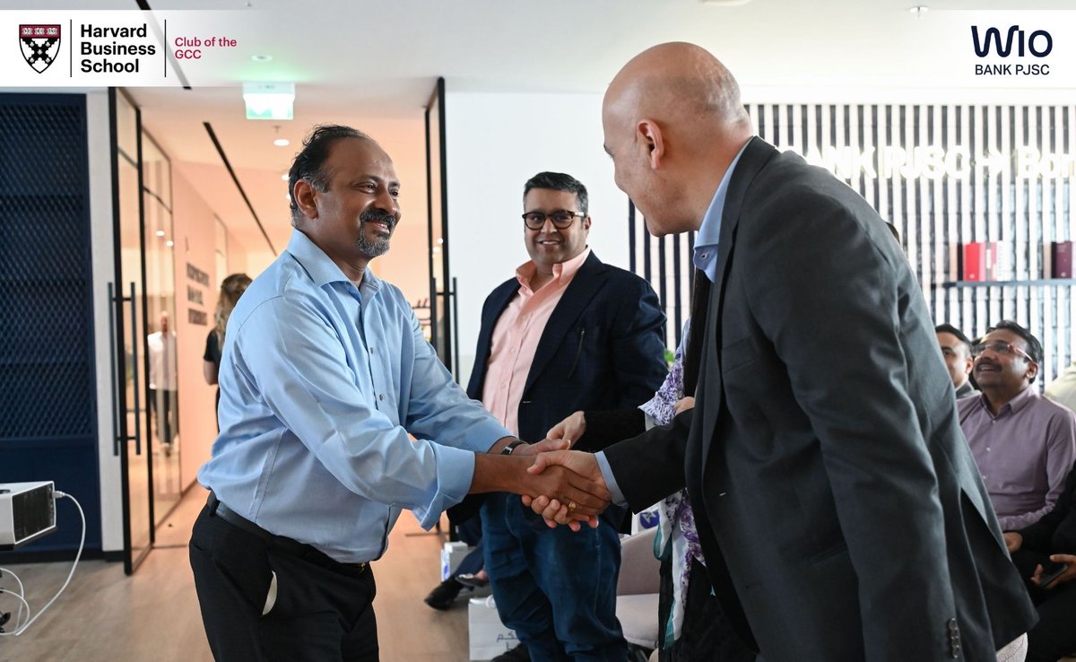 HBSGCC's tweet image. A dynamic session with Jayesh Patel, CEO of Wio Bank, gave the HBS Club of the GCC a close-up look at innovation, AI, and digital banking in action. Thank you to Wio Bank for hosting us at Expo City.More events ahead: lnkd.in/gdPDZ4Hy
#HBSGCC #EntrepreneurshipSeries