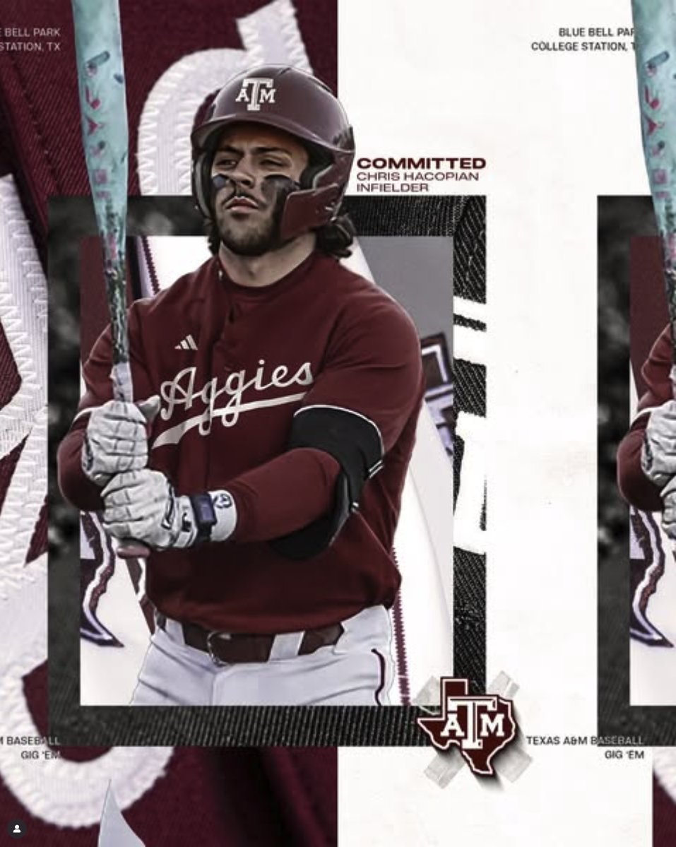 TRANSFER: Texas A&amp;M has landed Maryland SS/3B Chris Hacopian from the portal.

Hacopian currently ranks as the No. 8 overall player on the 2026 Draft Board.

.375 w/14 HR. More than twice as many BB as K. A complete offensive force. As polished as they come. Mammoth, mammoth get.