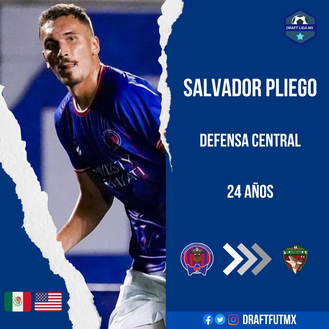 DraftFutMX's tweet photo. OFICIAL.

Salvador Pliego es nuevo jugador de Tlaxcala FC. Llega procedente de Davao Aguilas FC.

➡️ Firmó contrato como agente libre. https://t.co/xwxcI46oC5