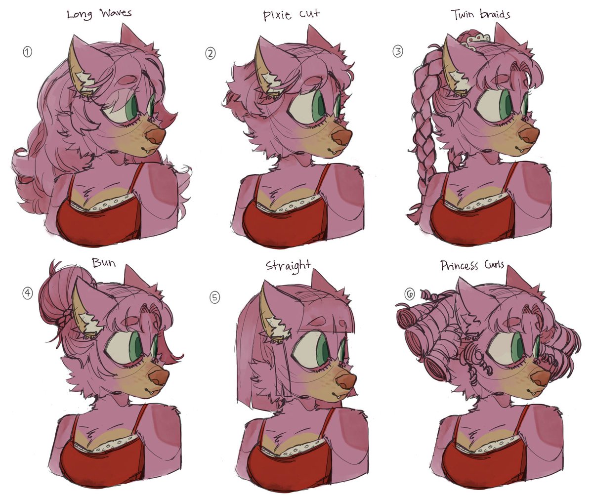 Kityipp's tweet image. I like to think of Amy as a character in a dress up game you played in the early 2000s where you could change her hair, dress her up, and design her room. Which cut we like the most???
#amyrose #SonicTheHedgehog #sonicfanart