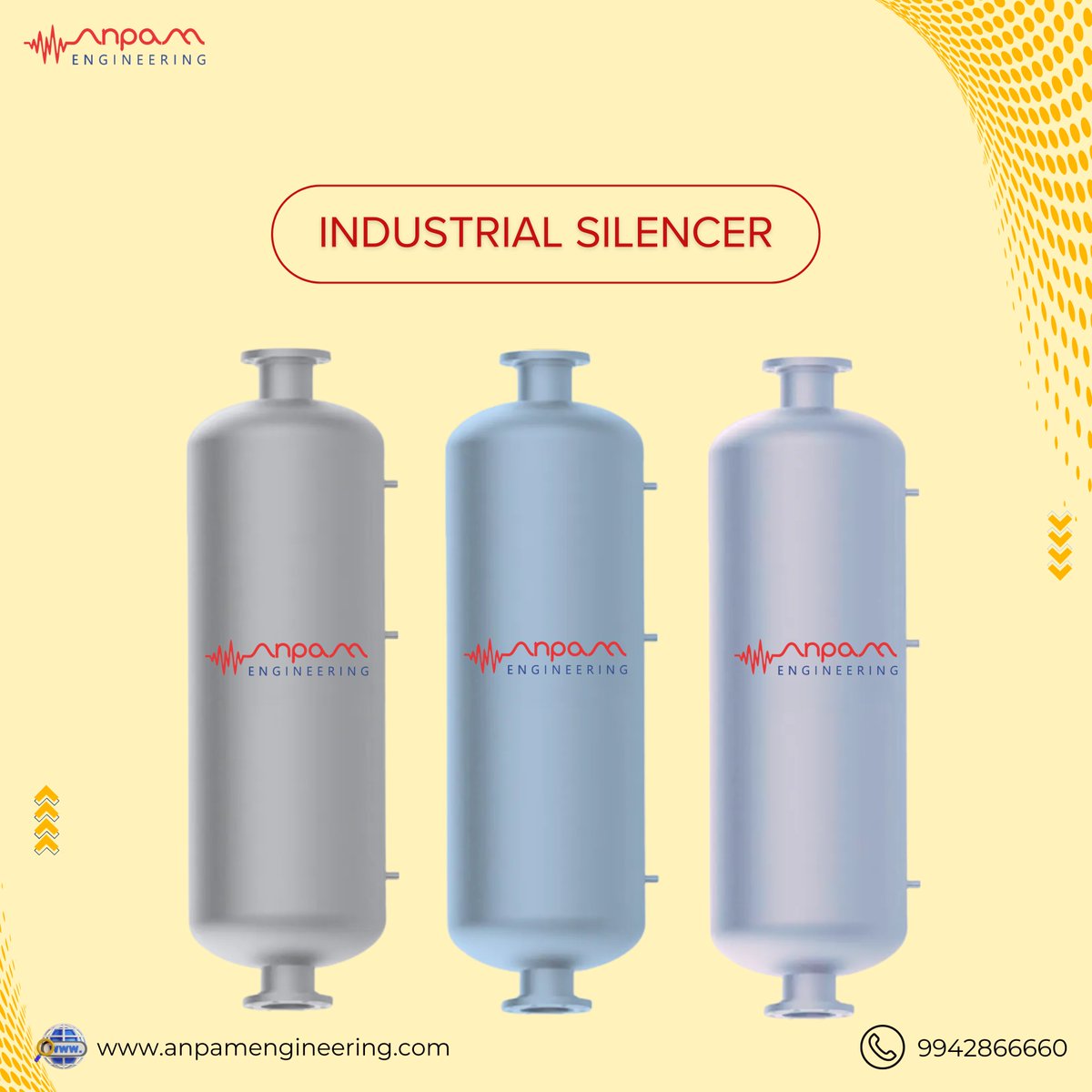 AnpamEng's tweet image. Powerful performance, minimal noise. At Anpam Engineering, our Industrial Silencers are designed to reduce noise pollution without compromising efficiency.
.
📞 +91 9942866660Visit:anpamengineering.com
.
#IndustrialSilencer #AnpamEngineering  #Tiruchirappalli  
.