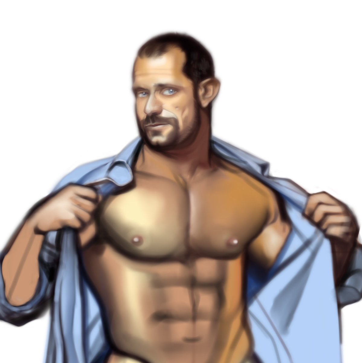 Drawing of model #austinmasters referenced from his photoshoot for MEN magazine. #malemodel #musclemen #menmagazine #gay #artwork #muscledad #hairymen
