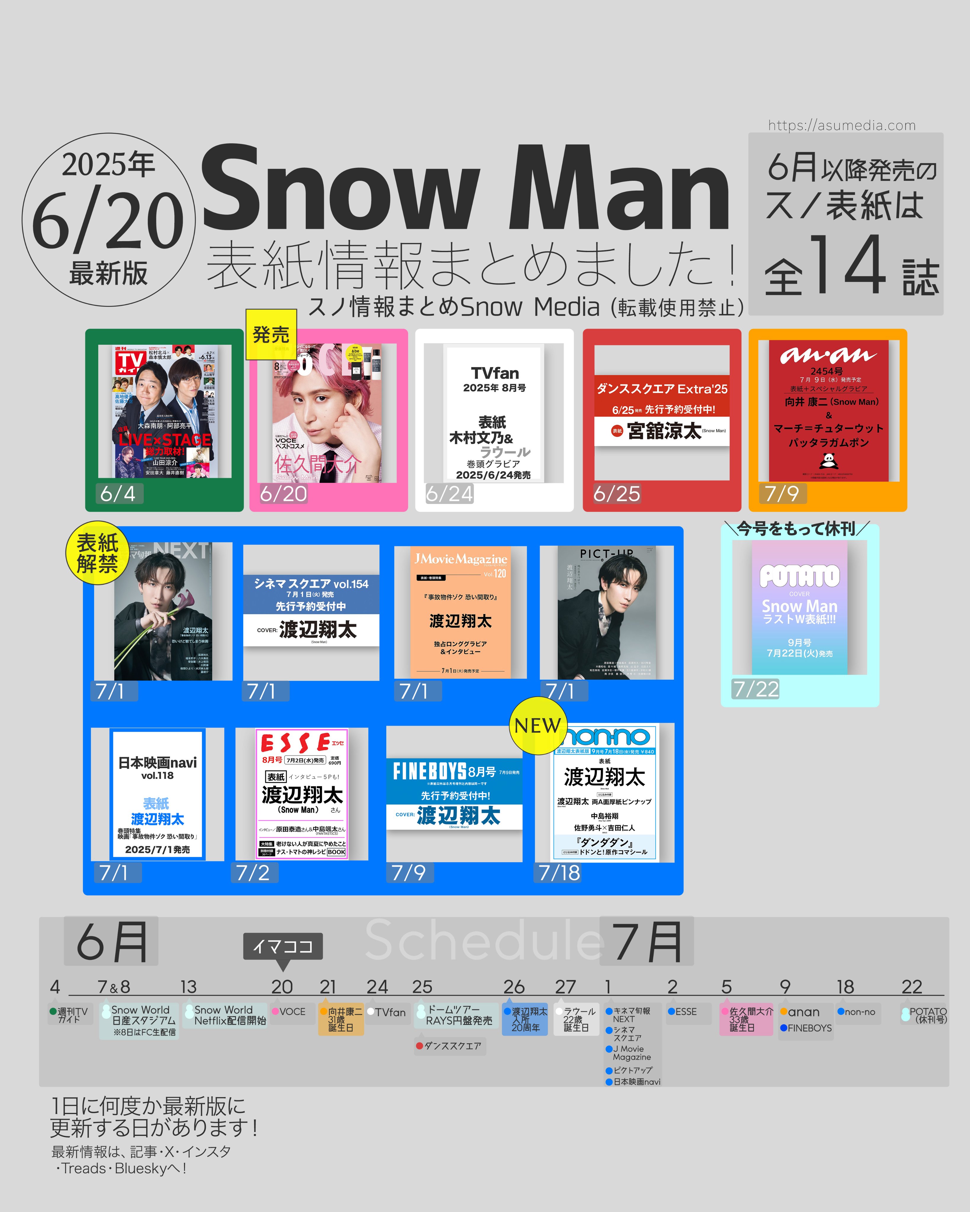 SnowMan 表紙15冊セット D スノーマン - メルカリ