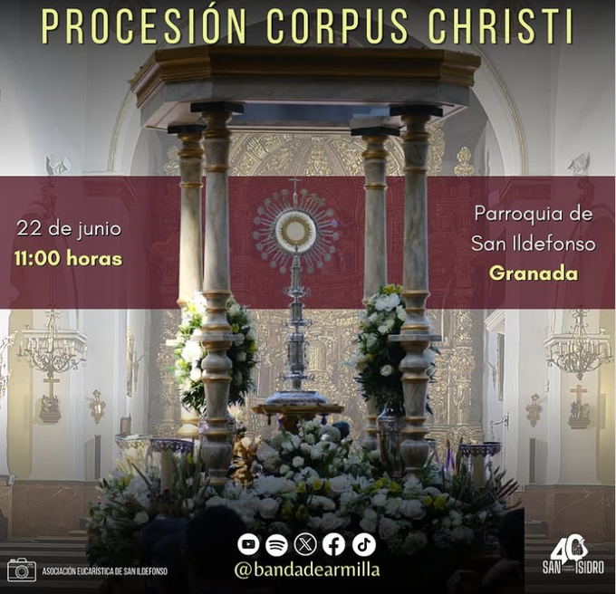 Corpus Chico San Ildefonso 2025 en Granada: Santa Misa y Procesión Eucarística