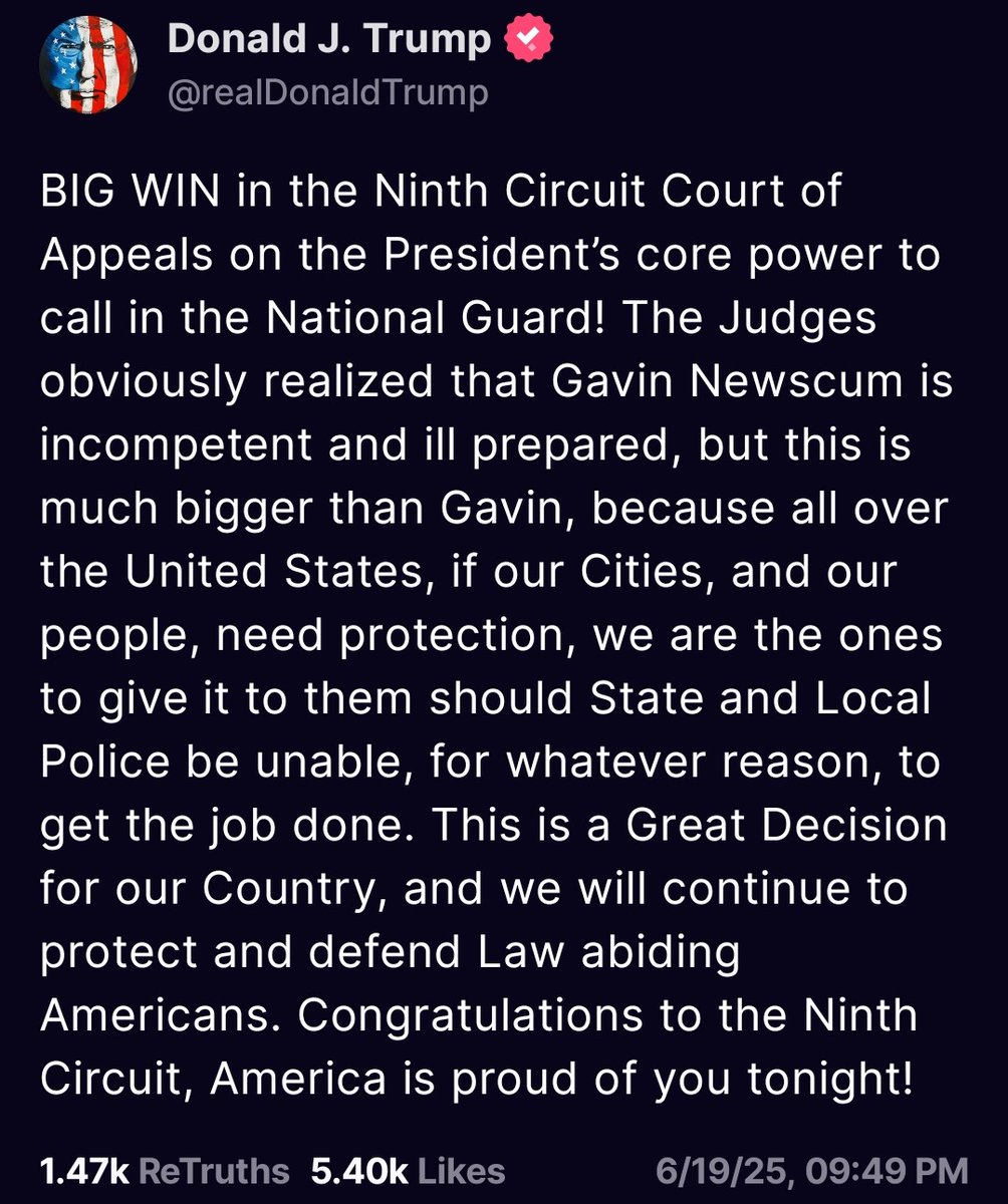 Ryan Schuiling (@ryanschuiling) on Twitter photo Nothing short of a catastrophic calamity for <a href="/GavinNewsom/">Gavin Newsom</a>. Along with DC, the 9th Circuit is the most radical left, liberal court in the land at that level. Even moreso than the ridiculous 10th Circuit here in CO, which upheld the fascist effort to keep Trump off the ballot. Nothing short of a catastrophic calamity for <a href="/GavinNewsom/">Gavin Newsom</a>. Along with DC, the 9th Circuit is the most radical left, liberal court in the land at that level. Even moreso than the ridiculous 10th Circuit here in CO, which upheld the fascist effort to keep Trump off the ballot.
