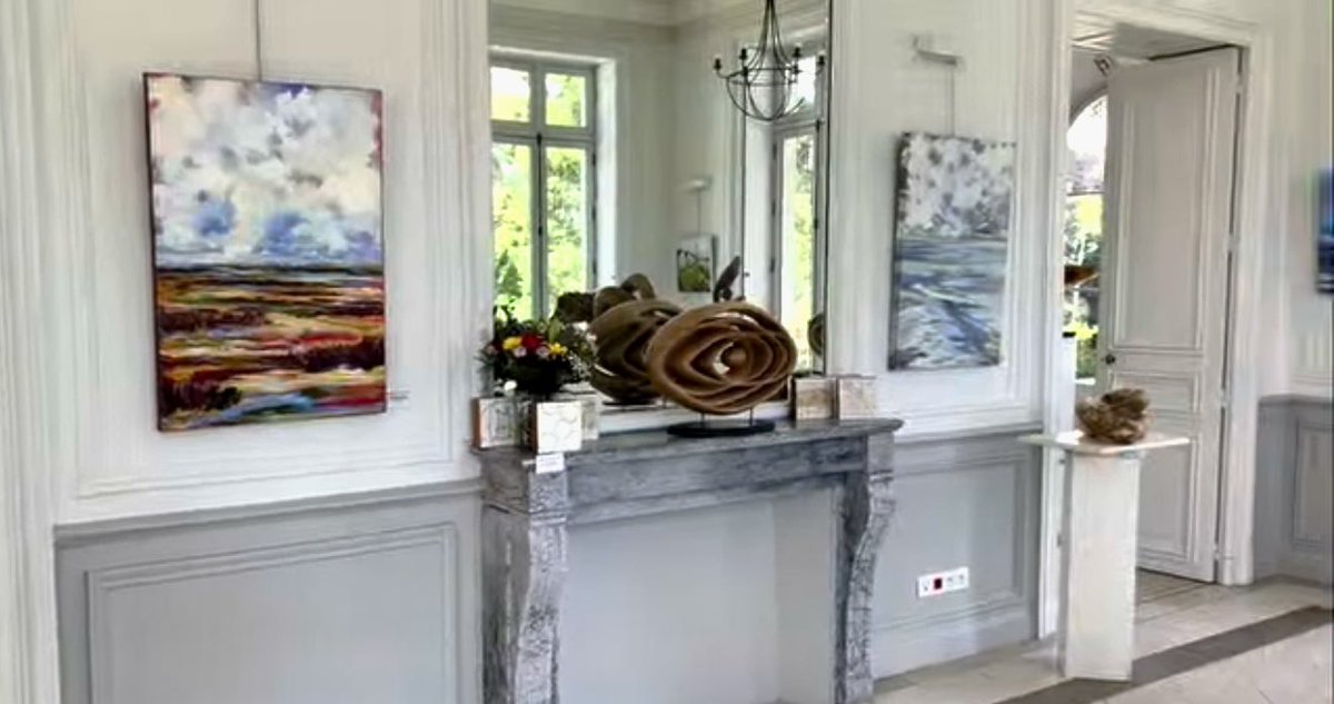 I could not be more proud of my wife, Dominique, for her months of hard work, painting original pieces for the show she is having now in the suburbs of Paris. She and my talented brother-in-law, Philippe Combe, have partnered up again for a special expo. If you’re in Paris, get