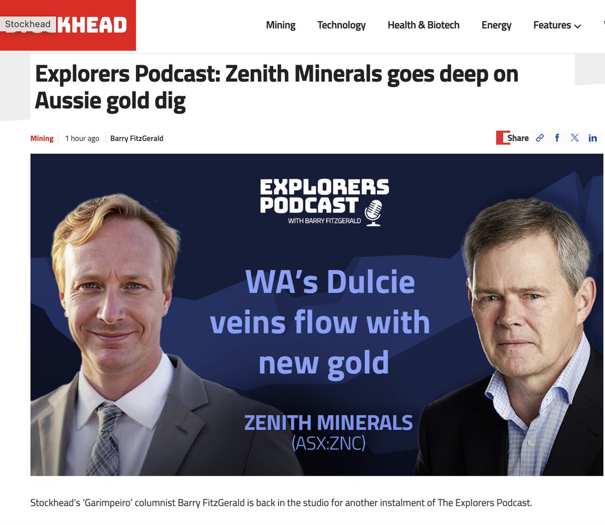 ZenithMinerals's tweet photo. @ZenithMinerals (#ASX: $ZNC) MD Andrew Smith talks with Barry FitzGerald about how ZNC is cashed up to ramp up a multi-million ounce mission across its #gold projects in WA and Queensland. Find out more on @StockheadAU's  #Explorers Podcast 👉 https://t.co/Zs97Q63067
#asxnews https://t.co/qmdtH8OWdK