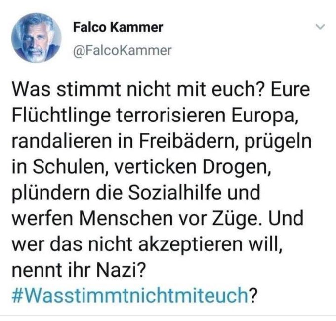Dem kann ich nur b eipflichten und da es nicht unterbnden wird oder Remigration betrieben wird, muss man mittlerweile von absichtlichem Handeln ausgehen, oder?