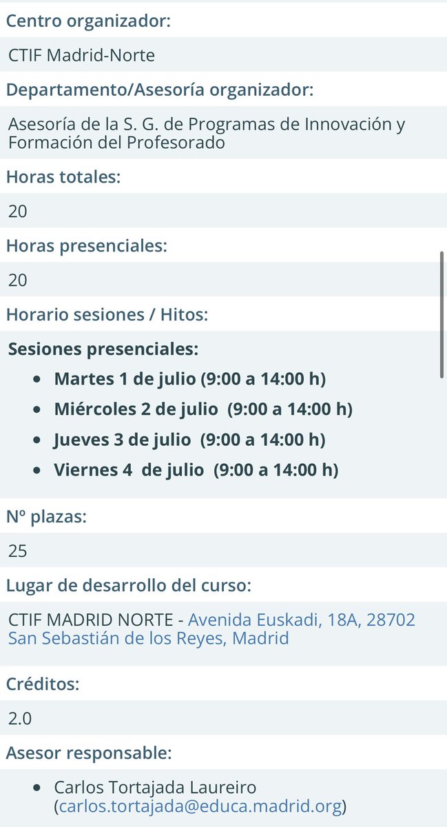 Toca seguir metiendo elementos al proceso de E-A.

El movimiento se demuestra andando, no hablando.

#formacion <a href="/educamadrid/">EducaMadrid - Plataforma Educativa</a> #CodigoEscuela4_0_Madrid