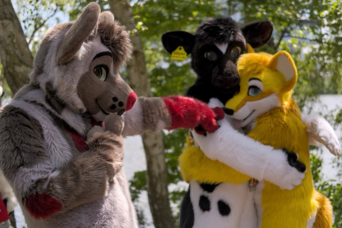 Quick someone, their hugging
STOP THEM!!!!

🟡 <a href="/HoneyFolf/">HoneyFolf</a> 
🐄 <a href="/Silkyfur1/">Silkyfur - Find me at the blue place!</a> 

#FursuitsFriday