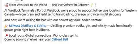 WTLTerminals's tweet photo. #WTLTerminals #WestlockTerminals @WTLTerminals #PortOfWestlock #DryPort #MilwestDistillery @MilwestSpirits #Plant25 #hapaglloyd #WesternCanadianAg #CanadianFarmers #FromFieldToPort #IntermodalShipping #Logistics #RailToRoad #WestlockProud #Maersk #Intermodal @CNRailway #CNRailway https://t.co/0aEzwzZ71W