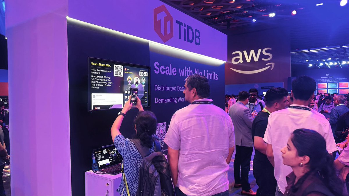 Thank you, Mumbai! 🇮🇳

🙌 It was a pleasure connecting with inspiring builders, innovators, and tech enthusiasts at #AWSSummitMumbai yesterday, where we showcased how #TiDB empowers teams with scalable, reliable, high-performance data solutions. 🚀