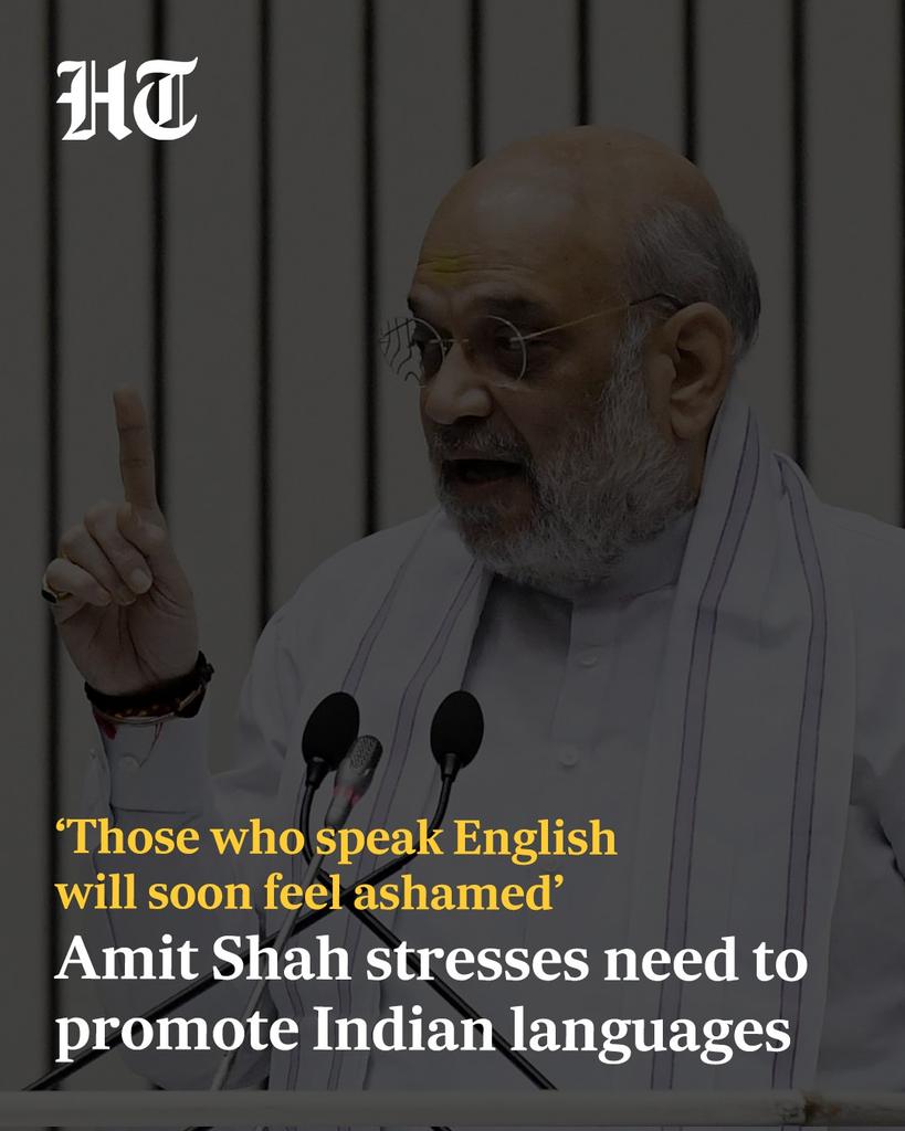 ashokmalik's tweet image. Union Home Minister #AmitShah stressed the importance of #Indianlanguages and stated that those who speak #English would soon feel ashamed.
Read: hindustantimes.com/india-news/ami…