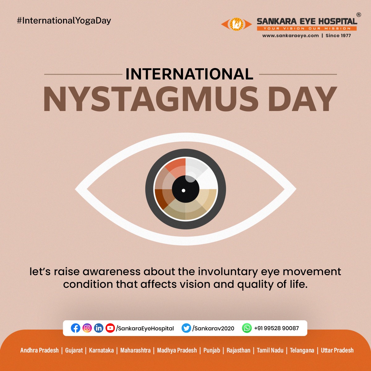 Let’s shine a light on Nystagmus — a condition where the eyes make uncontrolled, repetitive movements, affecting focus, depth perception, and quality of life.

Awareness leads to understanding.
Let's talk about it. Let's support those living with it.

#InternationalNystagmusDay