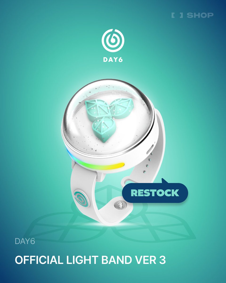 DAY6 OFFICIAL LIGHT BAND VER 3
ONLINE SALES OPEN🍀

📅25.06.20 FRI 2PM ~ (KST)
🔗bit.ly/44fb0Qj

* 한정 수량으로 조기 품절될 수 있습니다.
* 빠른 배송을 위해 [단독 구매]만 가능합니다.
* ID당 최대 1개까지 구매 가능합니다.
* 배터리가 포함된 상품으로 [국내 배송]만