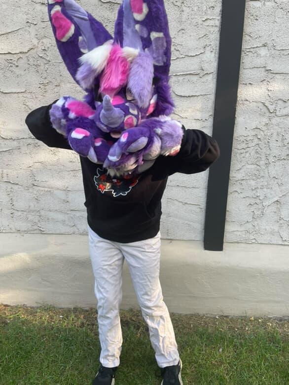 vauxiboxi's tweet image. Gosh the spots on the head alone took me 21 days, the tail took me 2 weeks, and the handpaws took me 3 weeks
1.9k CAD is what I'm asking and will be available at fur-eh booth 48,
#furry #fursuit #fursuitpremade #batfurry #vatfuesuit #batpremade #batfursuitpremade #snowleapord
