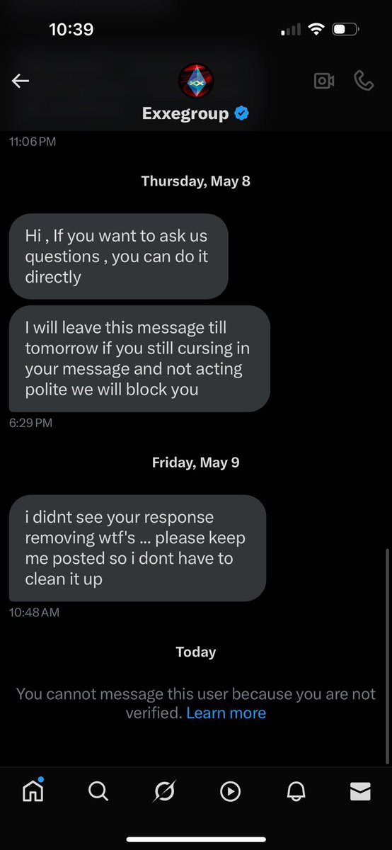 Pinchy124's tweet photo. $axxa @exxegroup Why the block? I apologized for saying “wtf” while sharing my % loss. I trusted your words, averaged down, and still took a hit. Call you out, and you block me? Seems immature. #investing #stocks https://t.co/lLo8ar2UCj