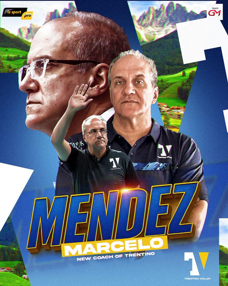 Lzsportproteam's tweet photo. ❗️MARCELO MENDEZ NEW COACH OF ITAS TRENTINO! ✅️

One of the most charismatic coaches in the world will finally make his debut in the LegaVolley! 🇮🇹

Marcelo has signed a two year contract with current Italian champion Itas Trentino.

CONGRATS, MARCELO! 🤝

#LZSportTeam #TeamGM https://t.co/I1XohBdmsS