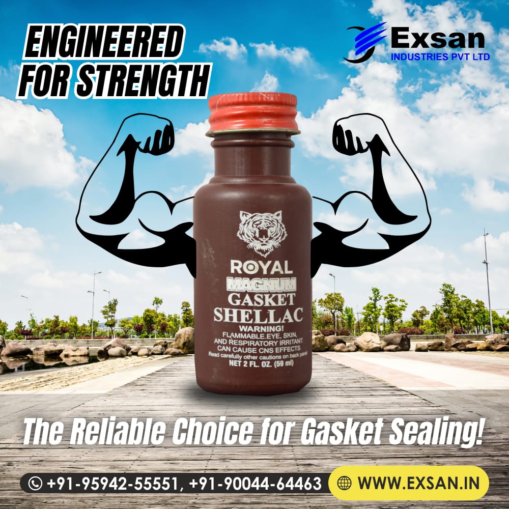 Seal it, Secure it. Forget it.
Exsan Gasket Shellac offers leak-proof adhesion that lasts — even under extreme heat &amp; pressure.
✔️ Fast-setting &amp; fuel-resistant
✔️ Ideal for gaskets &amp; threaded joints
🌐 exsan.in Factory Tour: bit.ly/3TgxmM1 +91 95942 55551
