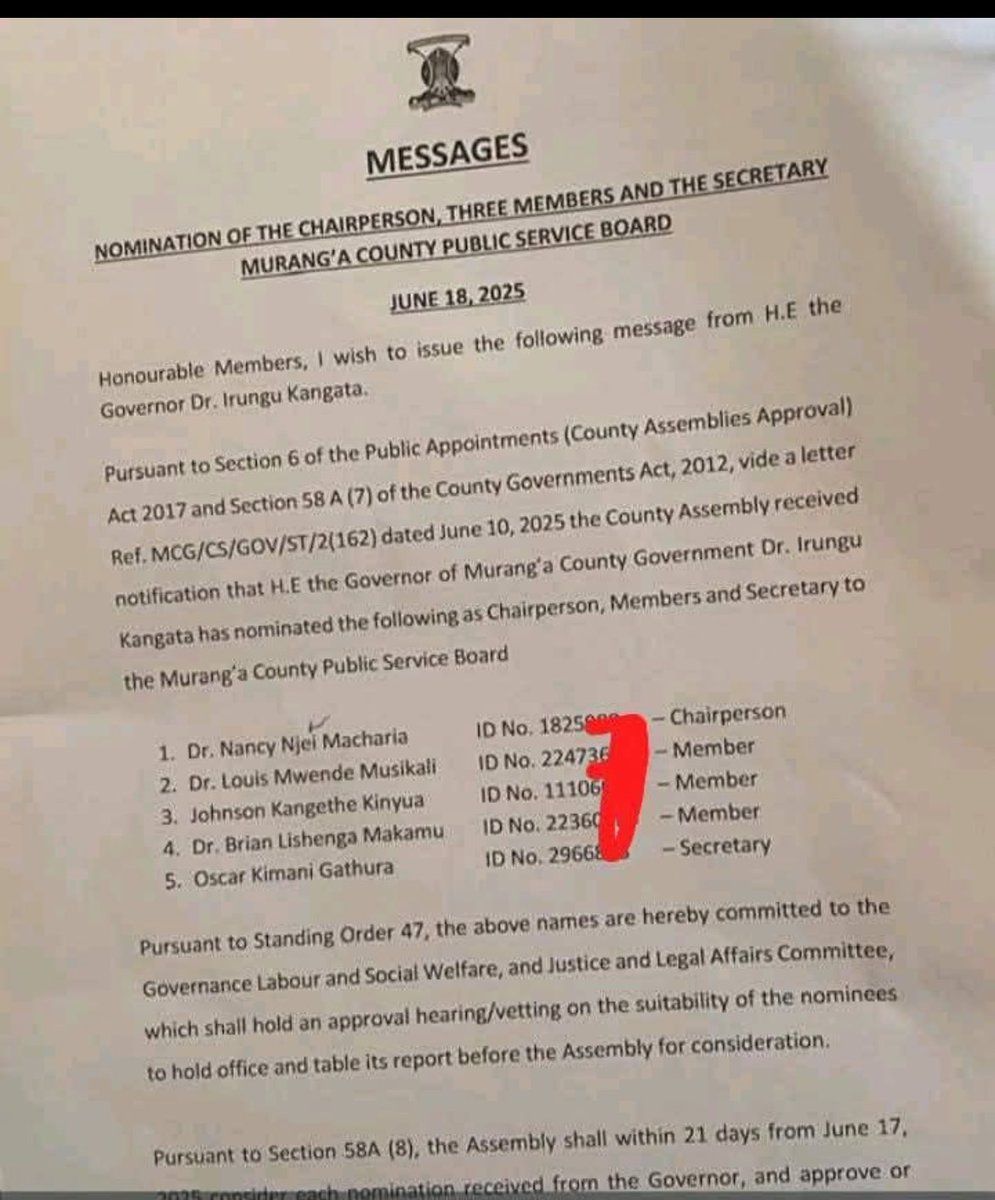 She has been Nominated in Muranga County PSB 😭😭😭