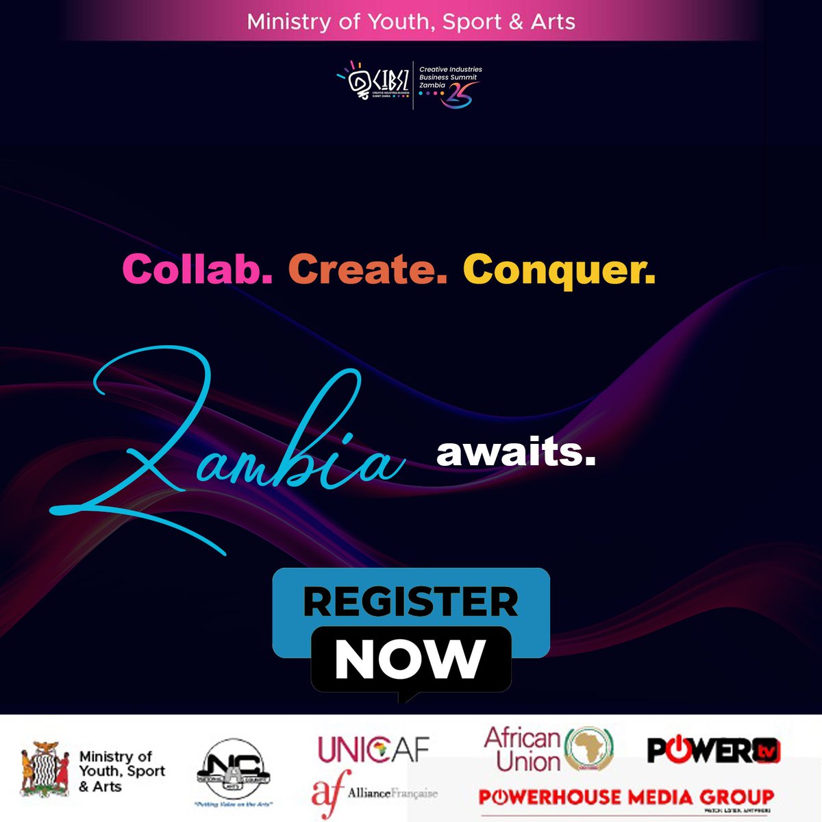 Sid_Alam's tweet image. Only 5 days to go!
The countdown to @Cibs2025 is ON — where creativity meets opportunity, and global connections are made.

🔗 Register now: mysa.gov.zm/cibs

#CIBS2025  #CreativeSummit #GlobalCreatives #MasterclassMagic  #CreativeEconomy #PakistanToZambia