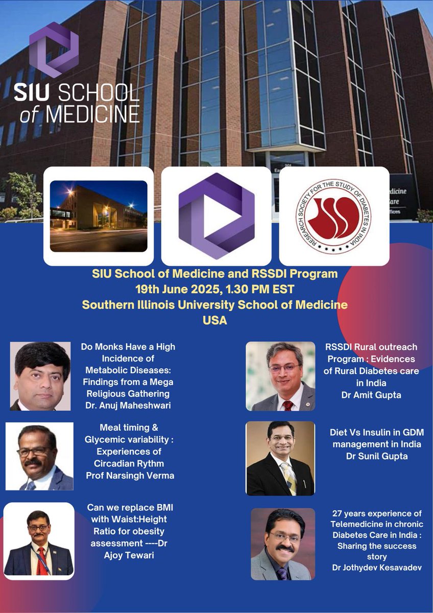 Had a collaborative research showcase of RSSDI and SIU school of medicine together with Endocrinology and Cardiology department at SIU school of medicine at Springfield, beautiful capital of Illinois. Thanks Dr Michael Jakoby, Dr Abhishek Kulkarni, Dr Vidya Sundareshan and Dr Raj