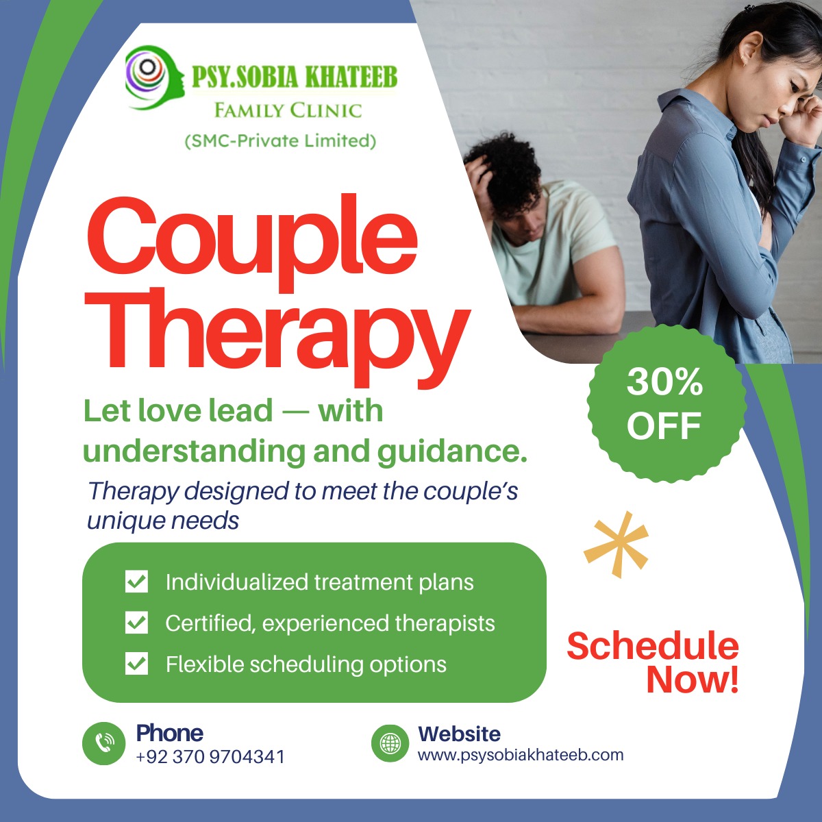 SobiaPsy's tweet photo. Are constant arguments or emotional distance affecting your relationship?
📞 Call/WhatsApp: +92 370 9704341
🌐 Visit: https://t.co/vE0wKl4u4i
📆 Schedule your session today!
#CoupleTherapy #MarriageCounseling #RelationshipSupport #PsychologistPakistan #MentalHealthMatters # https://t.co/n7rSreks93